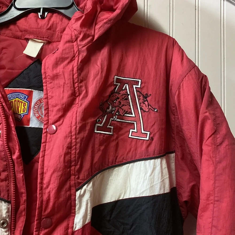 90s Arkansas Razorbacks Jacket Coat L Vintage Basketball Football U of A